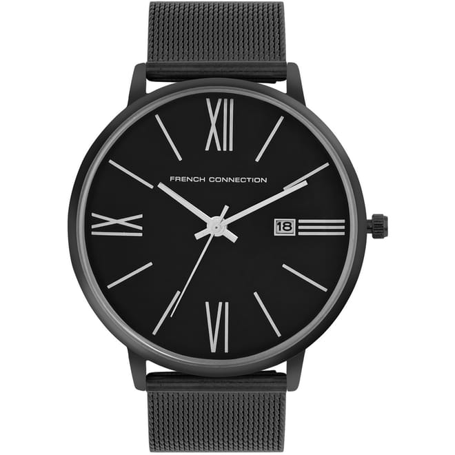 Connection Heritage Black Round Analog Watch For Men