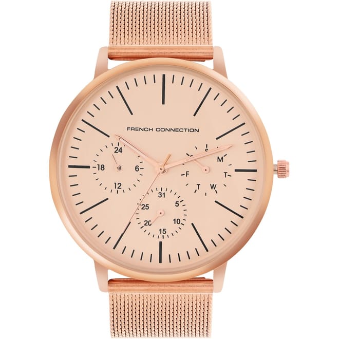 Connection Mario Rose Gold Round Analog Watch For Men
