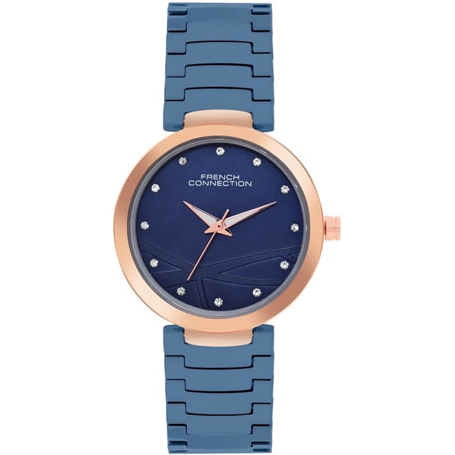 Womens Connection Sunlit Blue Round Dial Analogue Watch
