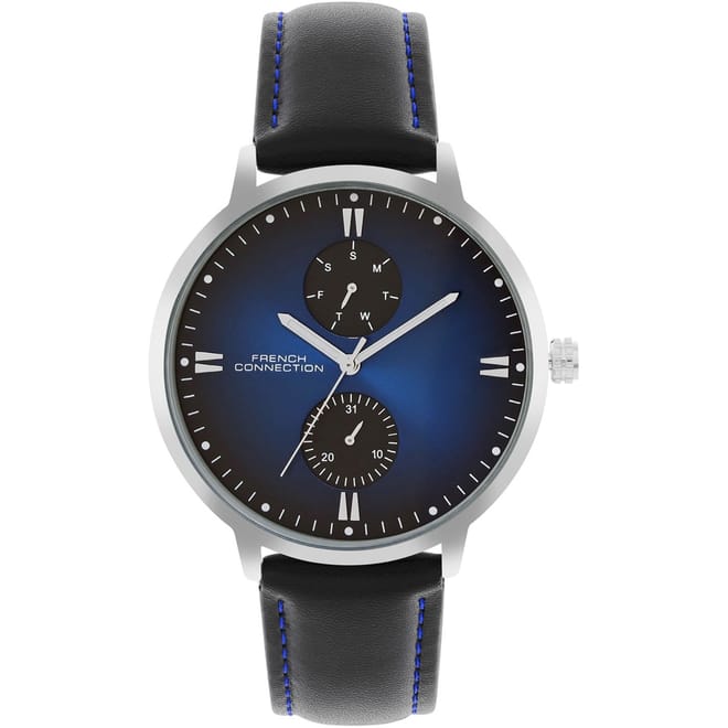 Connection Men Printed Dial  And  Leather Straps Analogue Watch