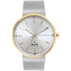 Connection Jake Silver Round Analog Watch Steel Strap For Men