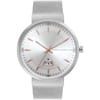 Connection Jake Silver Round Analog Watch Steel Strap For Men
