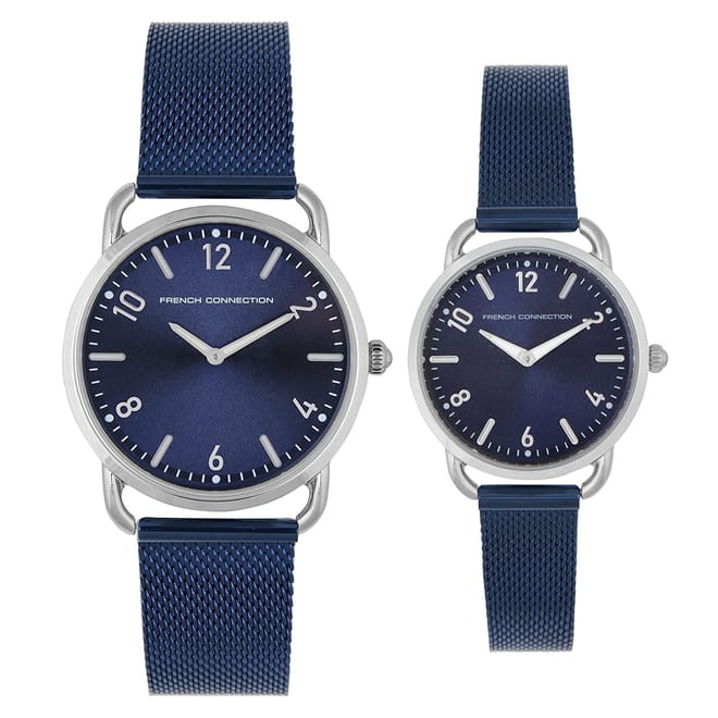 Connection Analog Blue Dial Pair Watch
