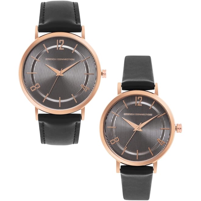 Connection Analog Black Dial Unisex (pair   Couple) Watch