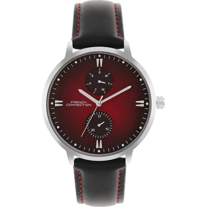 Connection Men Printed Dial  And  Leather Straps Analogue Watch
