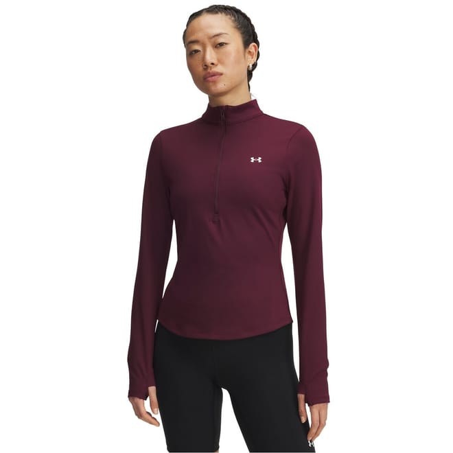 Motion Zip Neck Long Sleeve Thumb Hole Top