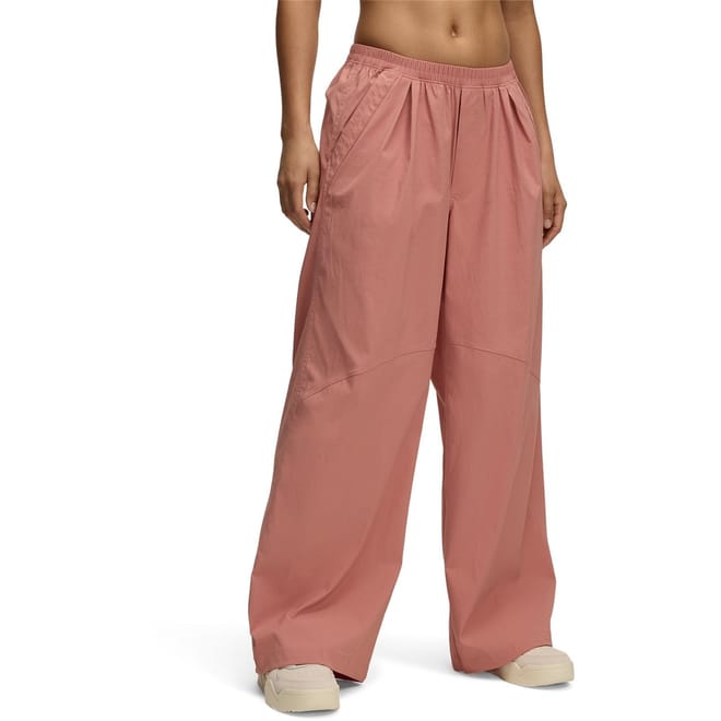 Solid Patterned Parachute Wide Leg Pants