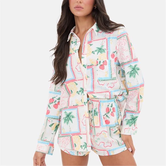 Crepe Long Sleeve Shirt