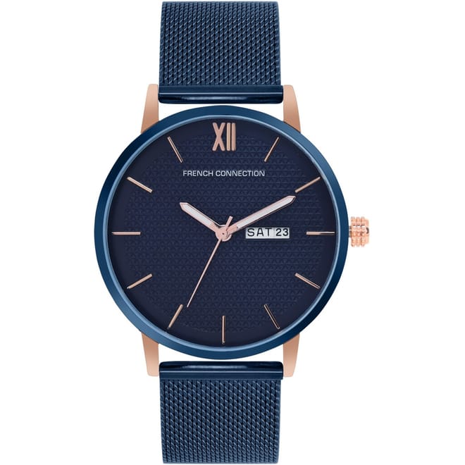 Connection Mens Analog Watch Blue Strap