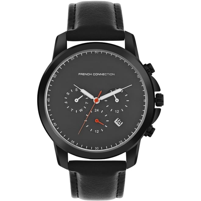 Connection Czar Gun Round Analog Watch With Black Strap For Men