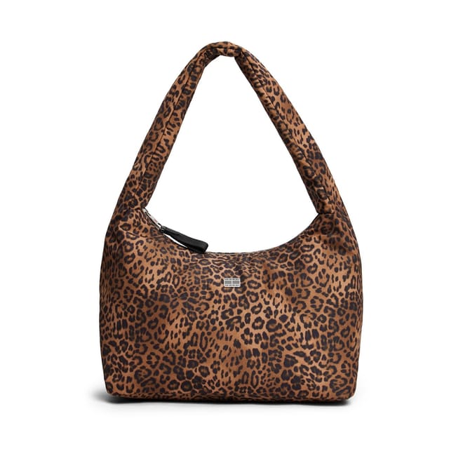 Leopard Patterned Crescent Hobo Bag