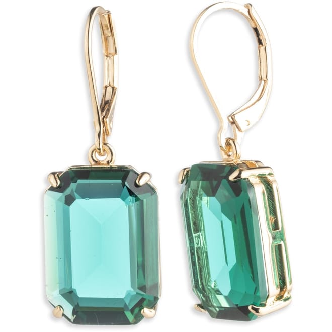 Emerald Green Crystal Drop Earrings