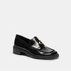Glazed Block Heel Penny Loafers