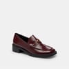 Glazed Block Heel Penny Loafers
