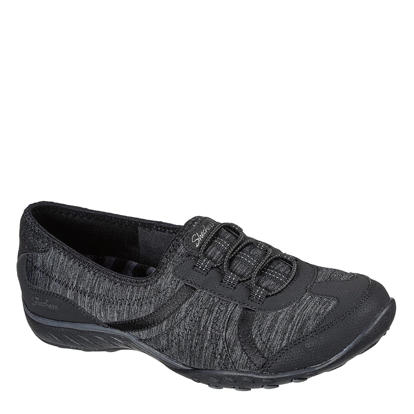 Black Skechers Scooped Bungee Slip On Trainers Ladies Get The Label