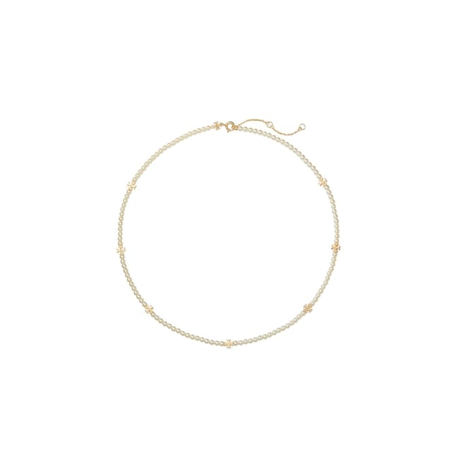 Kira Pearl Chocker Necklace with Logo
