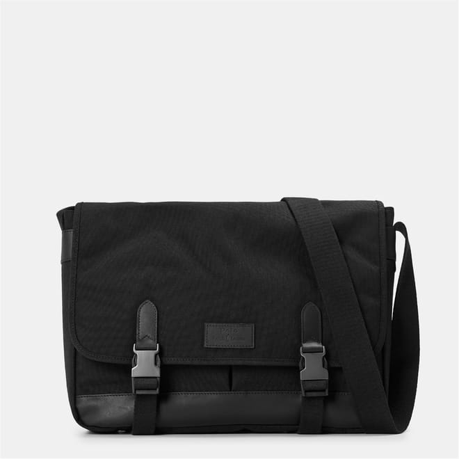 Rectangle Shape Messenger Bag with Logo Patch