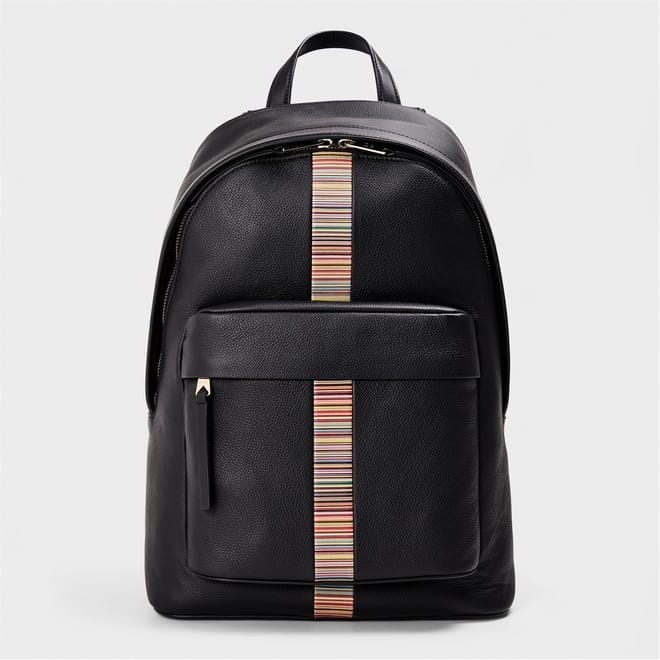 Striped Patterned Gold Tone Hardware Rucksack