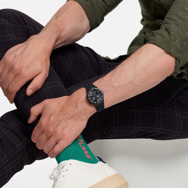 Sport Rubber Single Wrap Strap Analogue Watch