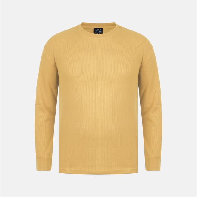 Waffle Crew Neck Long Sleeve T-Shirt