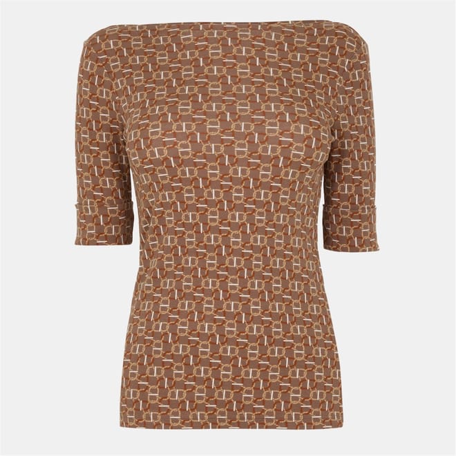 Judy Boat Neck Three-Quarter Sleeve T-Shirt