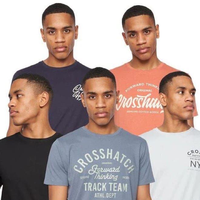 5 Pack of Brandax Print T-Shirts