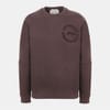Boucle Crew Neck Ribbed Collar Long Sleeve Sweatshirt
