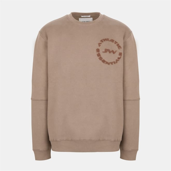 Boucle Crew Neck Ribbed Collar Long Sleeve Sweater