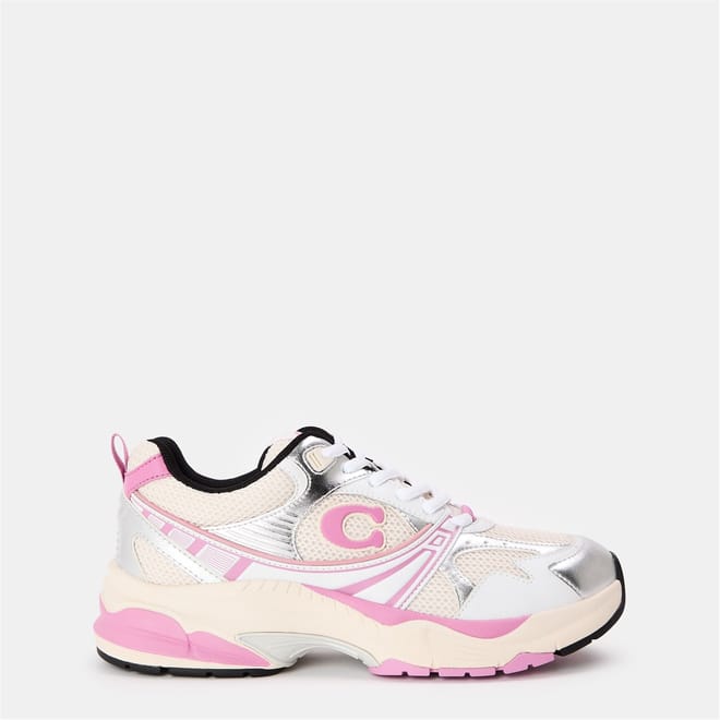 Mesh Lace-Up Trainers with Chunky Heel