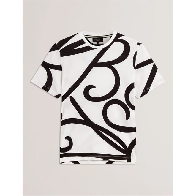 Script Crew Neck Short Sleeve T-Shirt