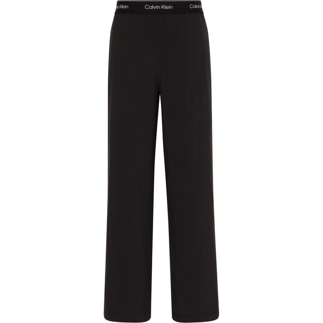 Solid Patterned Wide Leg Fleece Joggers