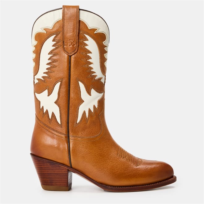 Polo Western Cowboy Boots with Block Heel