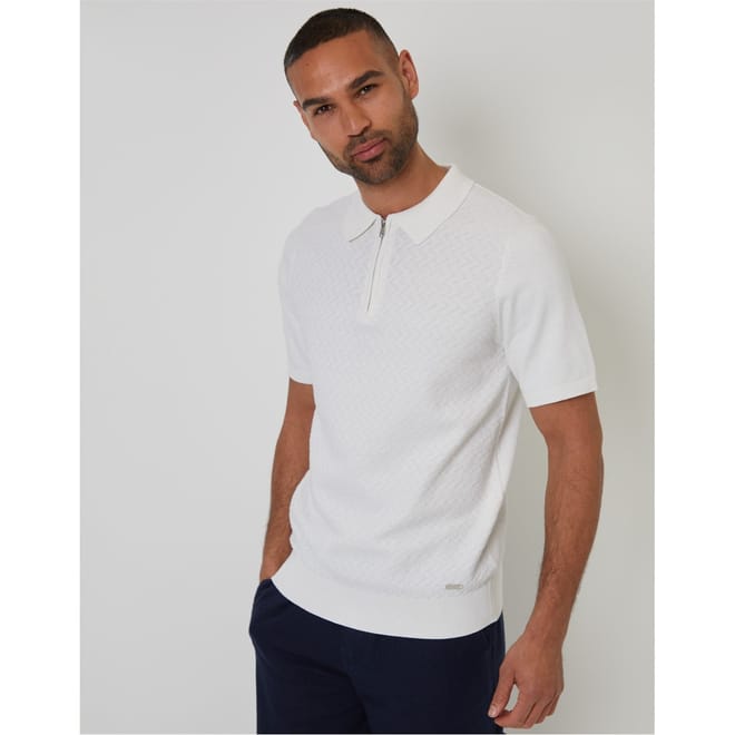 Whittley Zip Neck Short Sleeve Polo Shirt