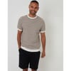 Rib Crew Neck Ribbed Collar Short Sleeve T-Shirt