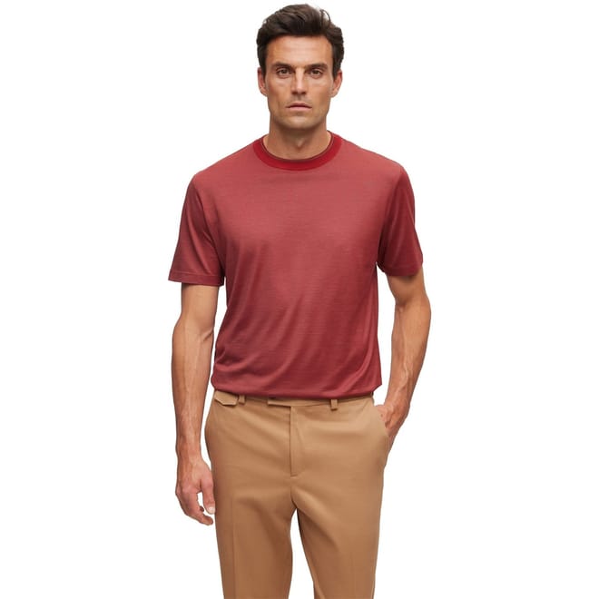 Rib Crew Neck Short Sleeve T-Shirt