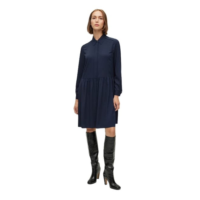 Divenala Long Sleeve Knee Length Shirt Dress