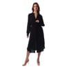 Dibanorah Notched Neck Long Sleeve Midi Dress