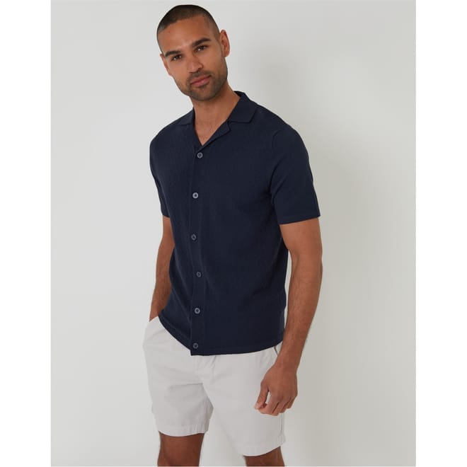 Collared Neck Short Sleeve Regular Fit Shirt
