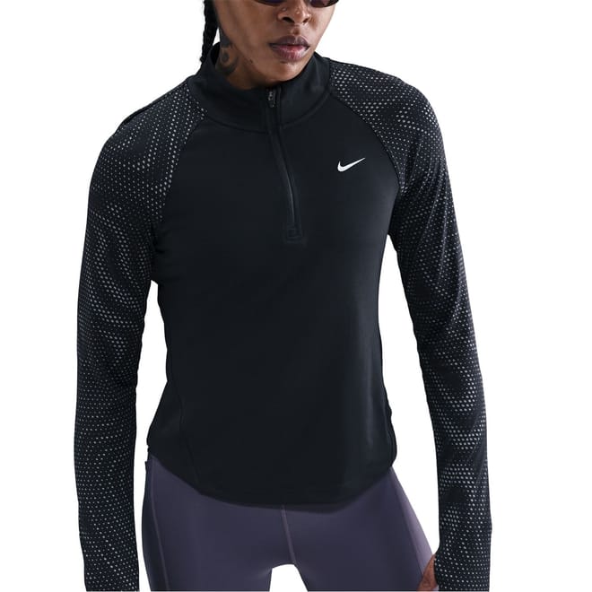 Zip Neck Raglan Long Sleeve Athletic Top