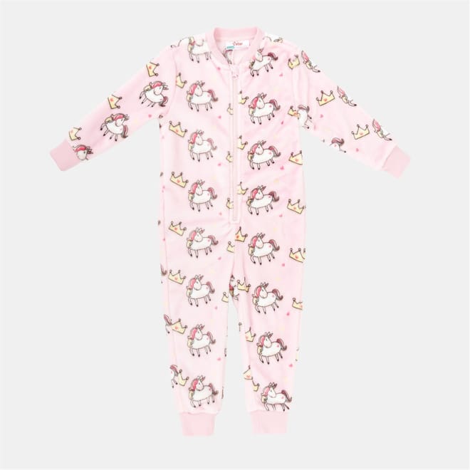 Fleece Onesie Infant Girls Unicorn Print