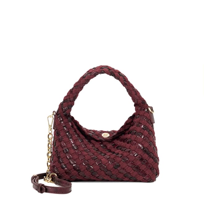 Dinkydeliberate Basket Weave Hobo Bag with Chain