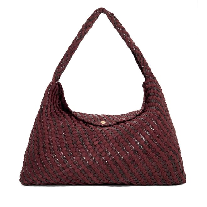 Deliberate XL Basket Weave Hobo Bag with Gold Tone Hardware