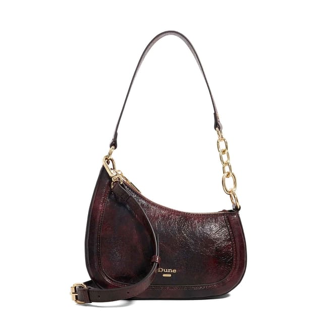 Direction Marble Patterned Crescent Hobo Bag