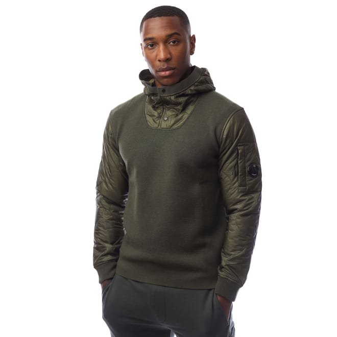 Extrafine Merino Wool Mixed Half Button Hoodie