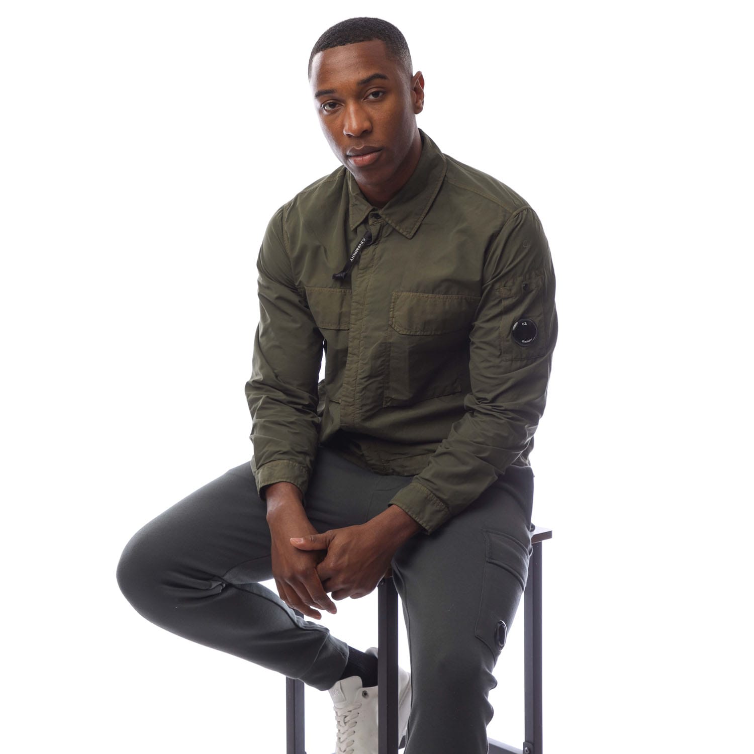 Green C.P. Company Flatt Nylon Lens Overshirt - Get The Label