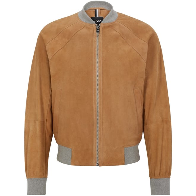 Merforate Solid Patterned Ribbed Cuff Bomber Jacket