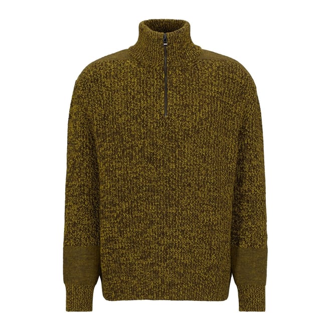 Zip Funnel Neck Long Sleeve Regular Fit Sweater