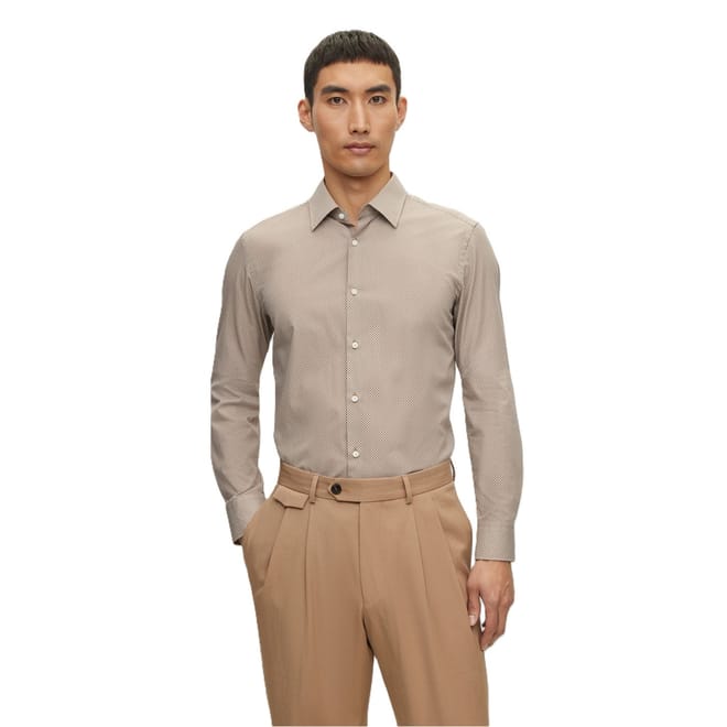 Collared Neck Point Collar Long Sleeve Shirt