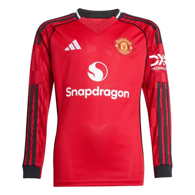Manchester United Long Sleeve Home Shirt 2025 2026 Juniors