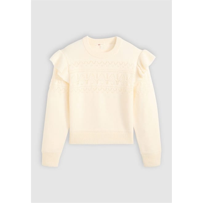 Crew Neck Puff Sleeve Long Sleeve Sweater